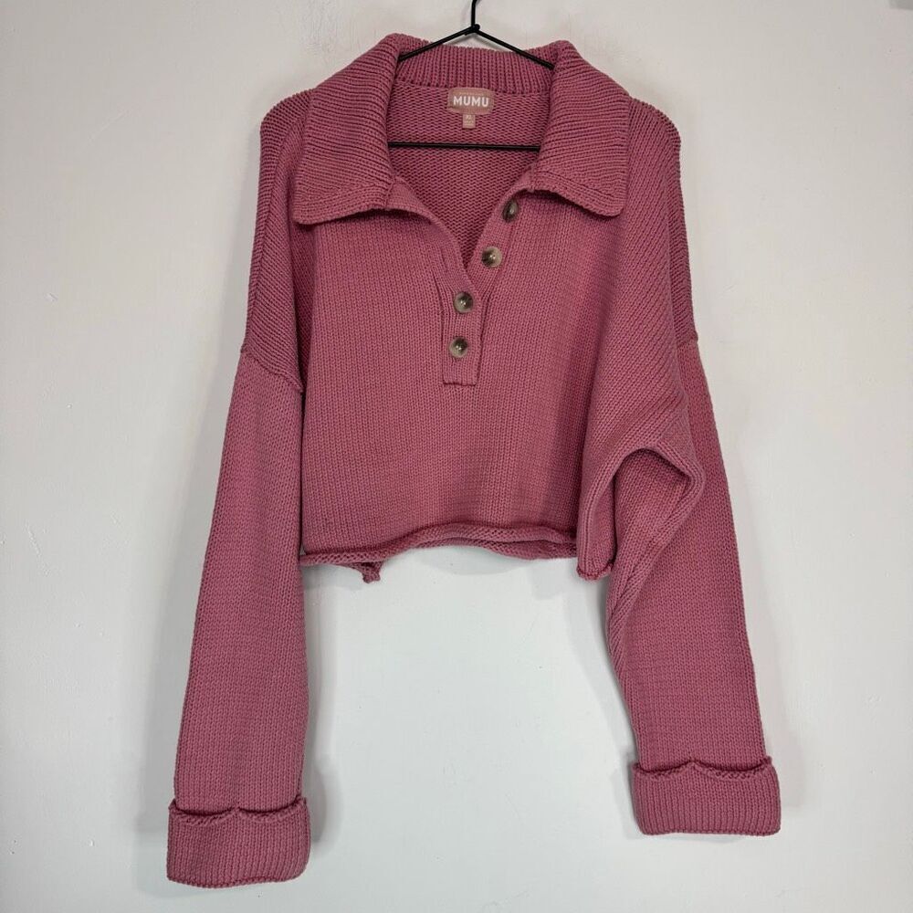 Show Me Your MuMu Crawford Collared Sweater XL - Picture 3 of 8